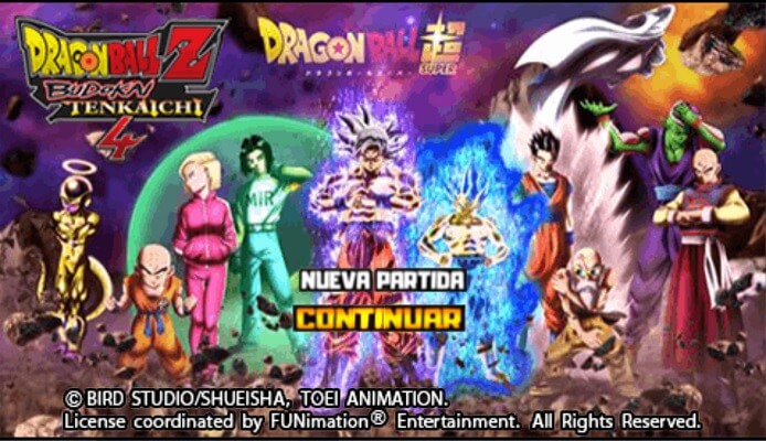 Dragon Ball Z Budokai Tenkaichi 4 Super Menu BT4
